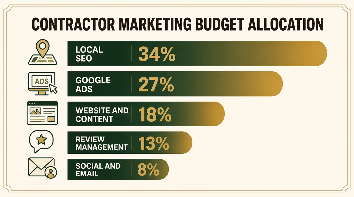 General contractor marketing budget allocation breakdown by campaign type