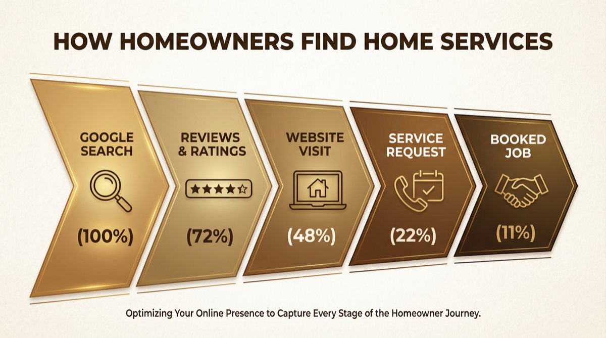 How Homeowners Find Home Services - search to booked job funnel