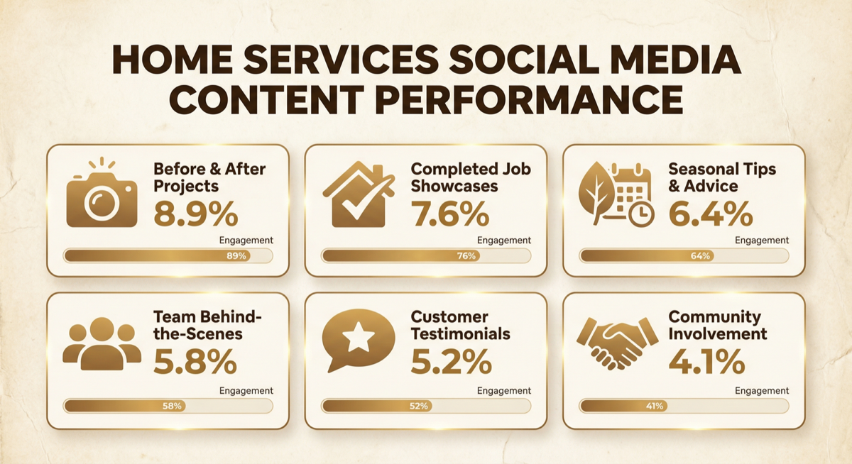 Home Services Social Media Content Performance by type