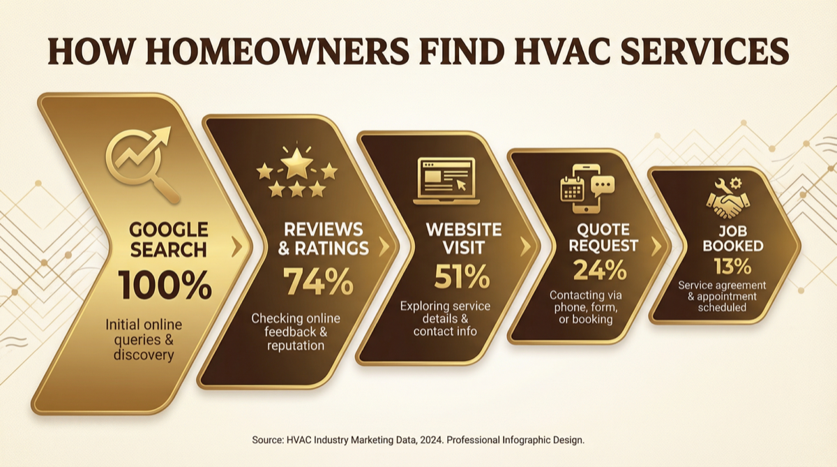 How Homeowners Find HVAC Services funnel