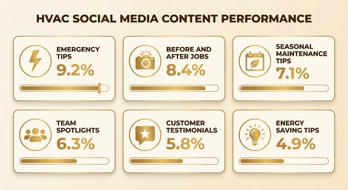 HVAC Social Media Content Performance by type