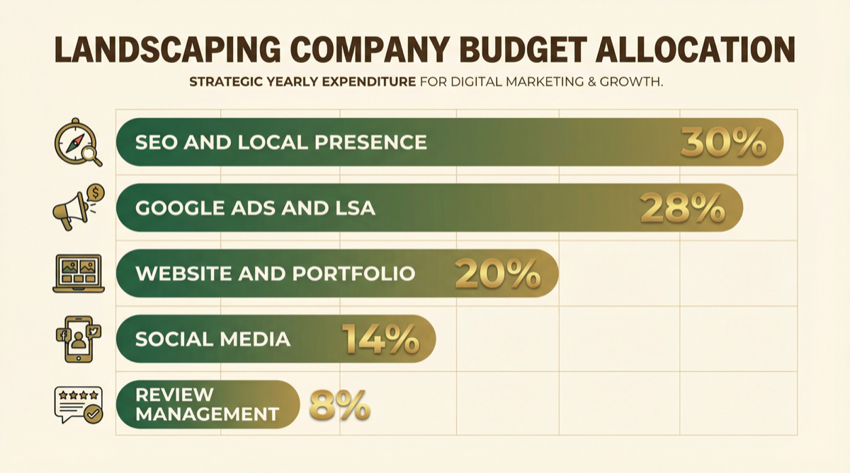 Landscaping marketing budget allocation breakdown