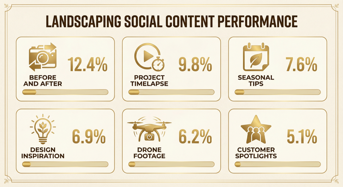 Landscaping social media content performance by type