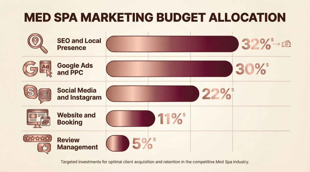 Med spa marketing budget allocation breakdown