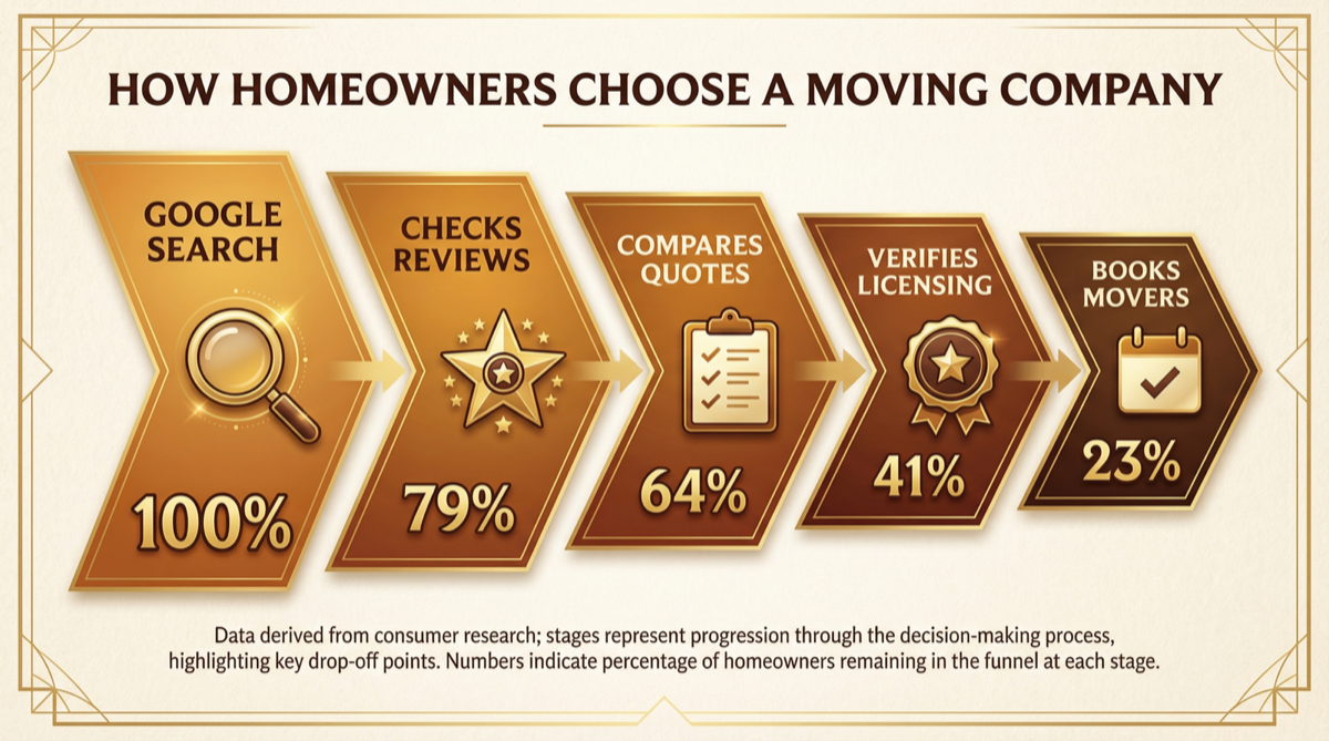 How homeowners choose a moving company funnel