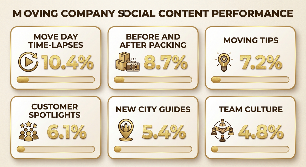 Moving company social media content performance