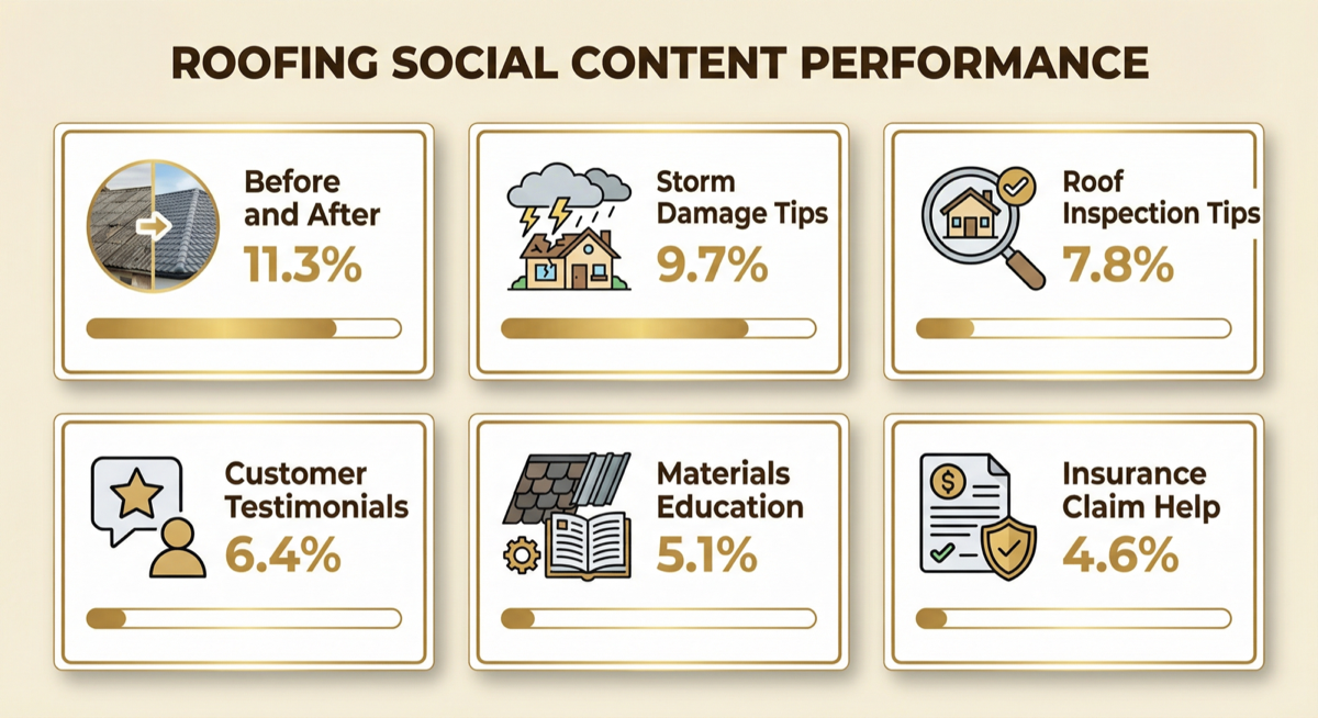 Roofing social media content performance